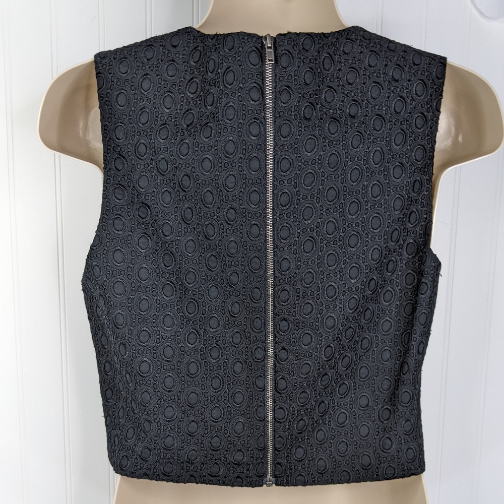 THEORY Yuranda Black Eyelet Tank Sz S - Picture 7 of 11